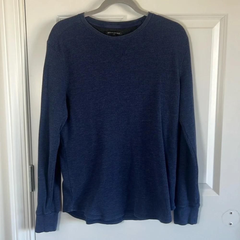 Men's Banana Republic Heather Blue Crewneck Size Medium